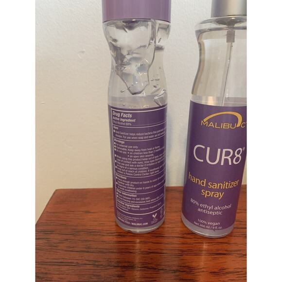 Malibu C Cur 8 Hand Sanitizer Bundle Gel spray ethyl antiseptic NEW vegan 9oz - Picture 5 of 6